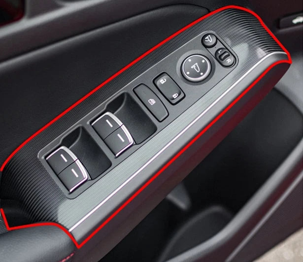 Door Window Lift 4x LHD Matte Silver Cover Trim for Honda Civic (2022-2023)