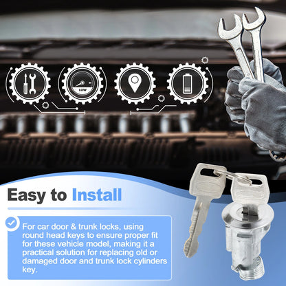 Door & Trunk Lock Cylinders Kit for Ford Thunderbird, Lincoln (1970-1986)