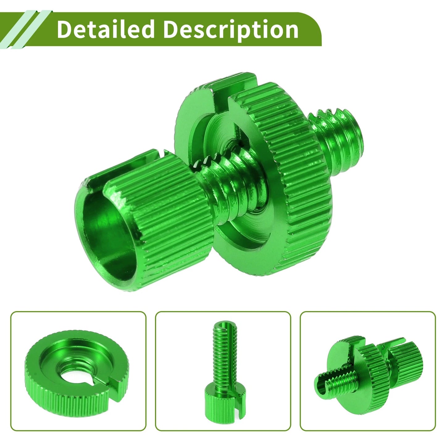 4 x M8 Aluminum Cable Adjuster Screw Green for Motorcycle