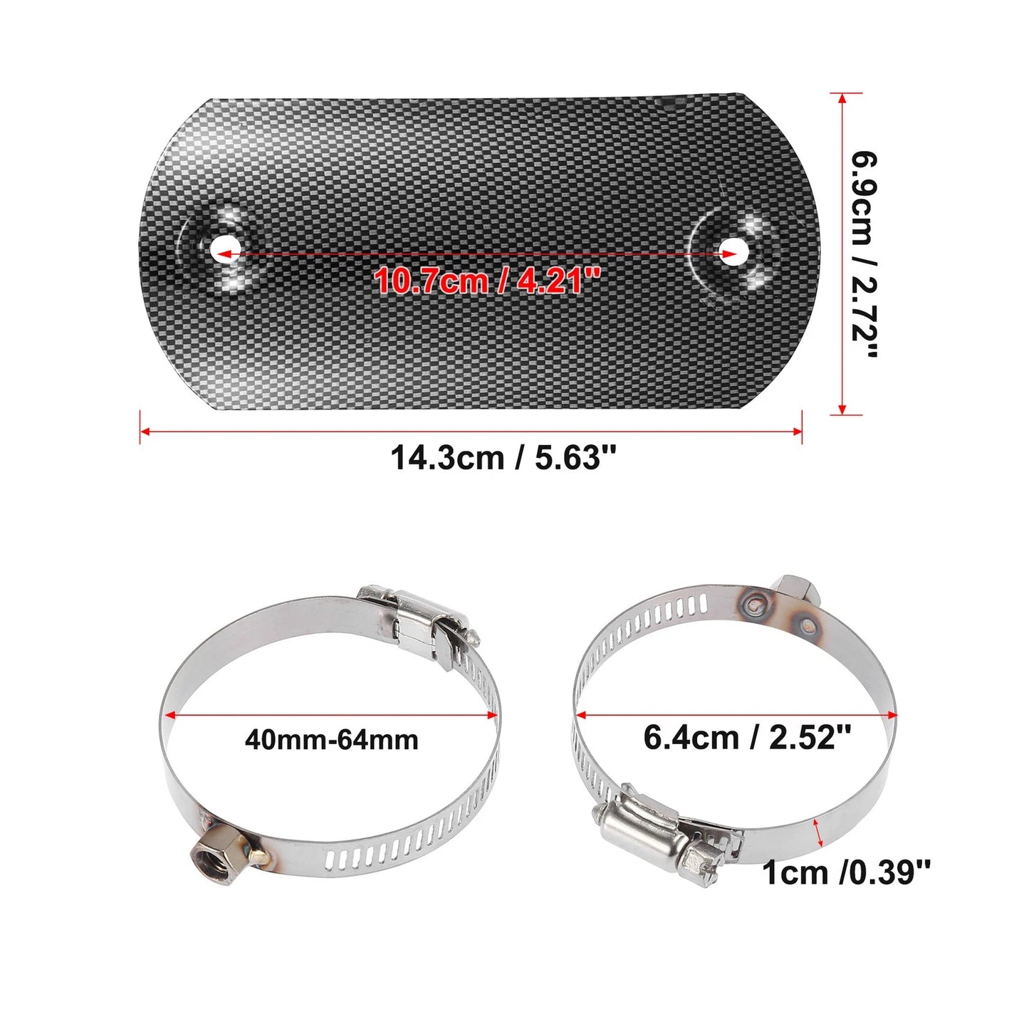 Universal Exhaust Muffler Pipe Protector 5.63'' Black for Motorcycle ATV
