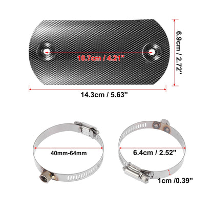 Universal Exhaust Muffler Pipe Protector 5.63'' Black for Motorcycle ATV