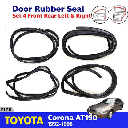 Door Rubber Weatherstrip L+R Set 4 Fits Toyota Corona AT190 4D Sedan 1992-96 D08