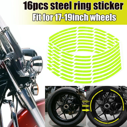 16pc 17"-19" Reflective Rim Strips for Car Motorcycle Wheel Tire Decals
