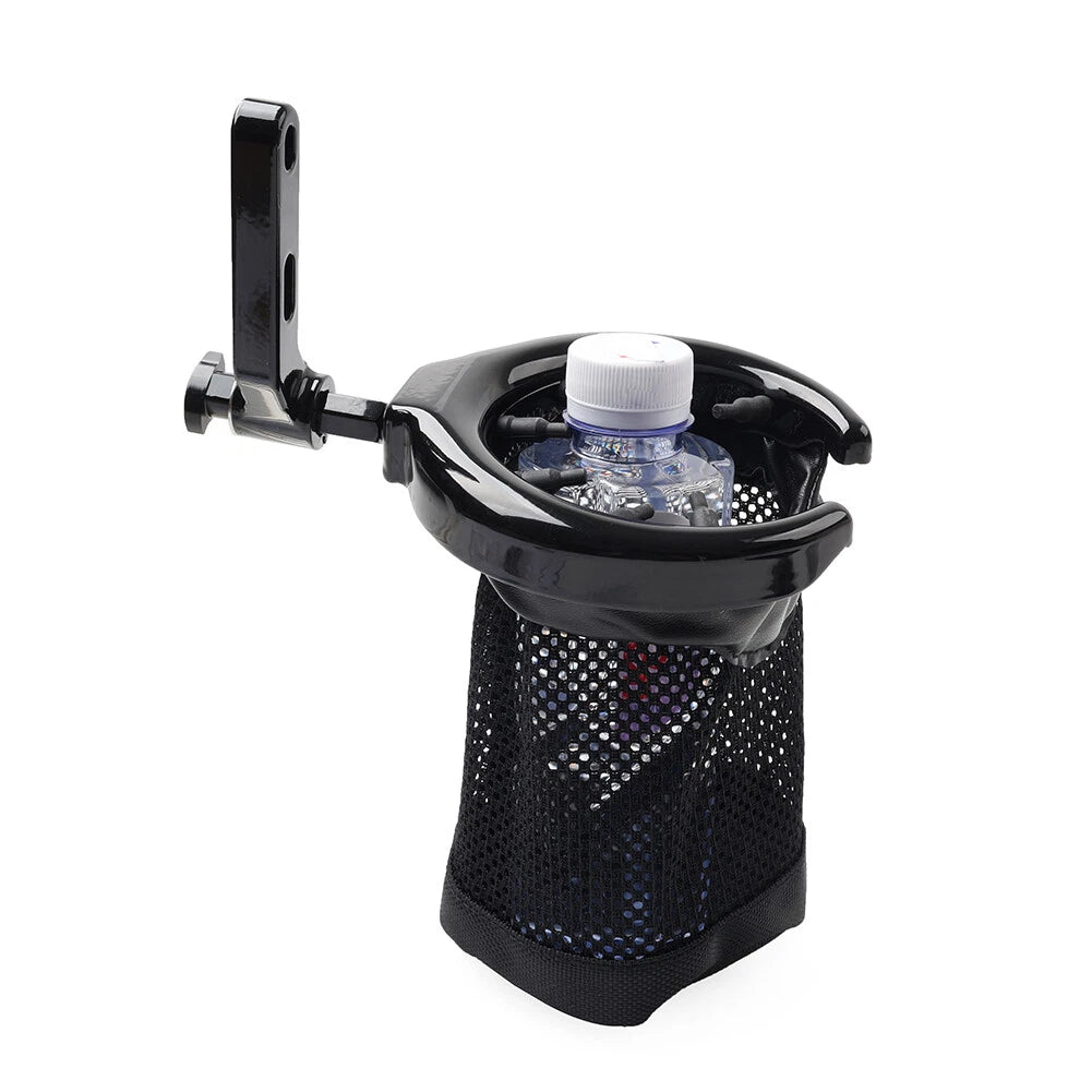 Universal Handlebar Drink Cup Holder with Mesh Basket for Clutch Brake Perch Mount