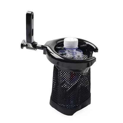 Universal Handlebar Drink Cup Holder with Mesh Basket for Clutch Brake Perch Mount