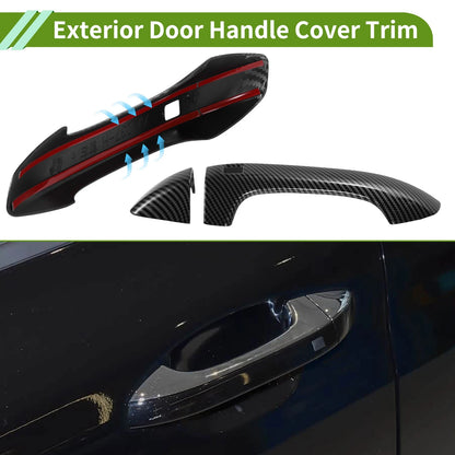 Carbon Fiber Black Exterior Door Handle Cover Trim for Kia K5 (2020-2025)