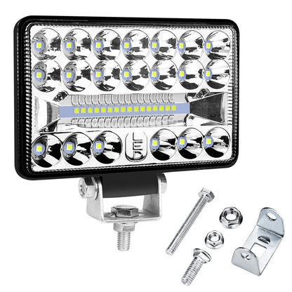 2 x Chrome Rectangular LED Headlights Auto Work Lights for Car Lights