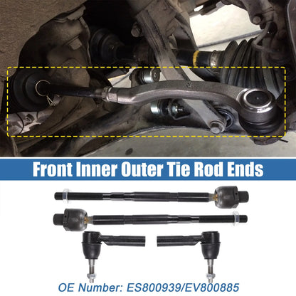 4 x Front Inner Outer Tie Rod End Links Kit for Chevrolet Camaro