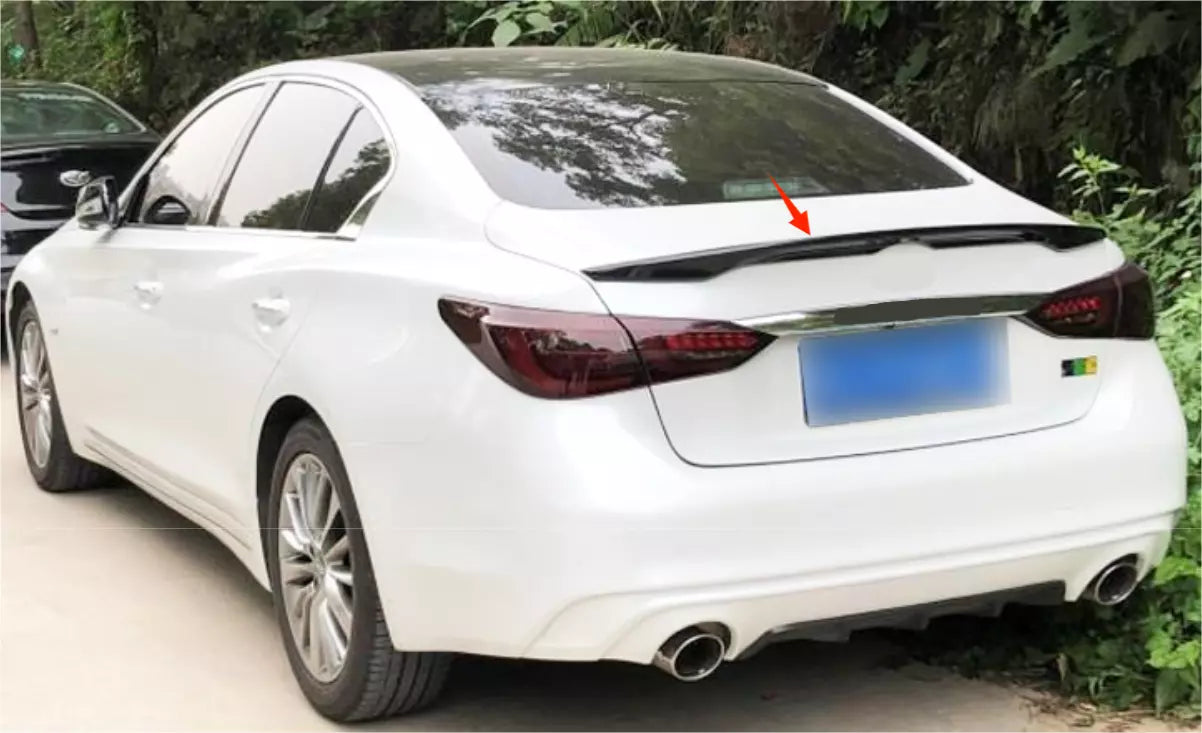 Rear Spoiler OE Style Wing for Infiniti Q50 Sedan 4DR Glossy Black ABS (2014-2024)