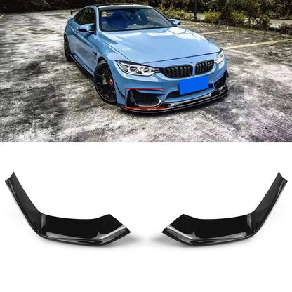 2 x Gloss Black Front Bumper Side Spoiler Covers for BMW F80 M3 F82 F83 M4 (2015-2020)