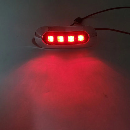 4 x LED Side Clearance Marker Light Red for Truck Trailer Pickup 12V 24V