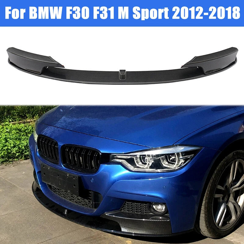Carbon Look Front Bumper Spoiler Lip for BMW 3 Series F30 F31 M Sport (2012-2018)