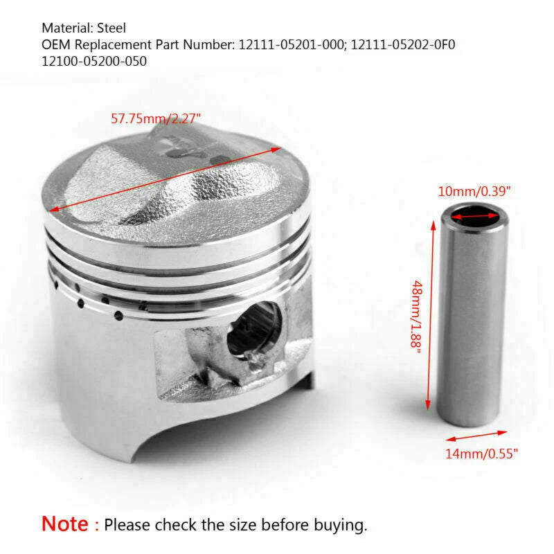 Piston Ring Kit +0.75mm for Suzuki GS125 GS125S/E (1982-2002)