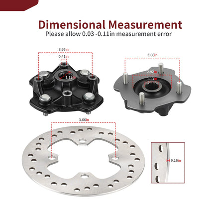 Front Wheel Hub & Brake Disc for Honda Foreman Rubicon 500 TRX500FA/FM 15-19