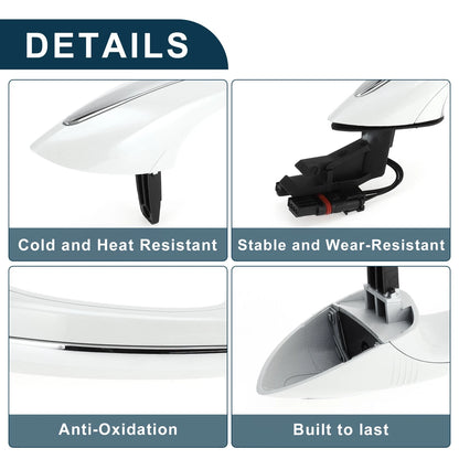 Rear Right Exterior Door Handle for BMW F07 F10 (2010-2017) White Silver Tone