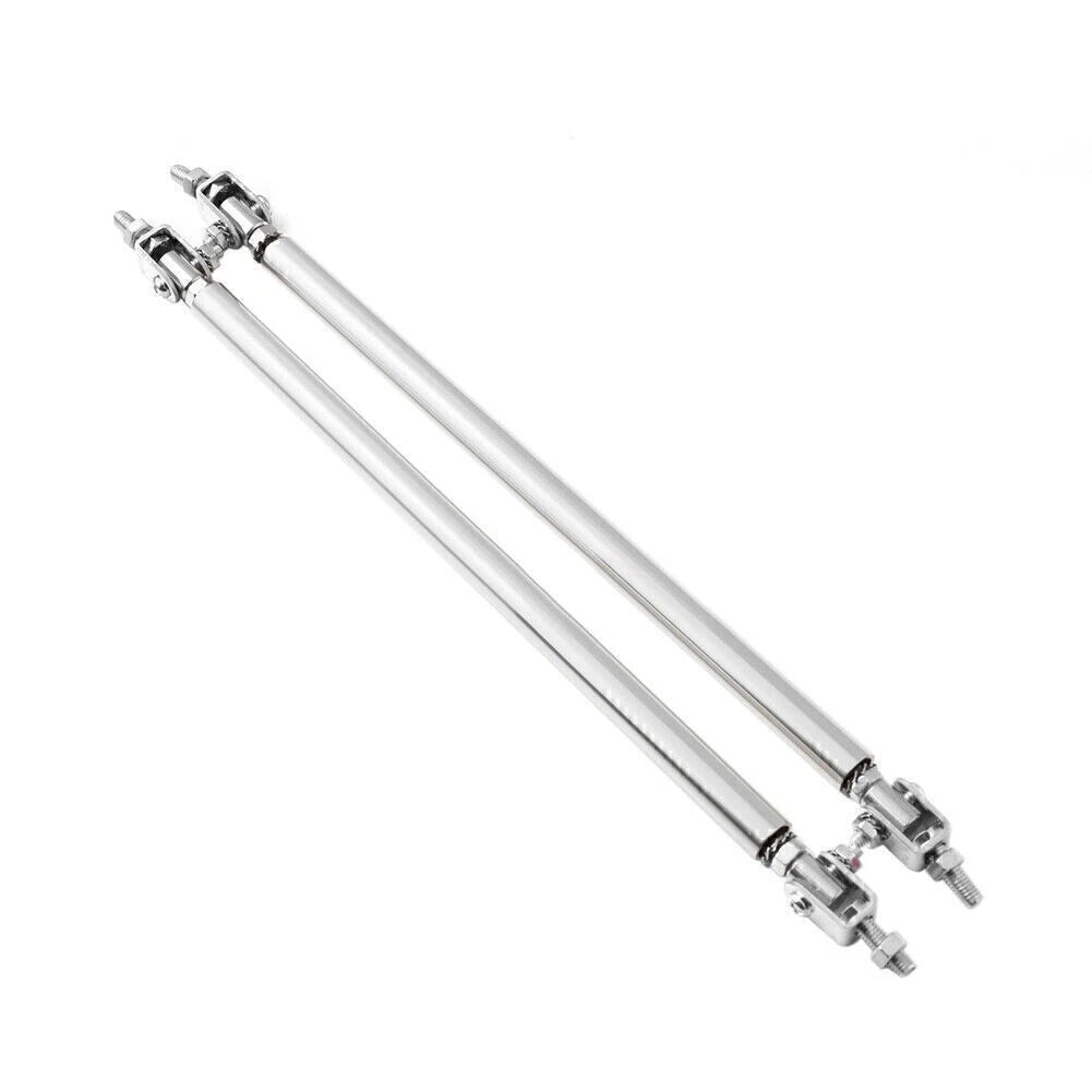 Adjustable Front Bumper Lip Splitter Strut Rod for Universal Silver (No Year)