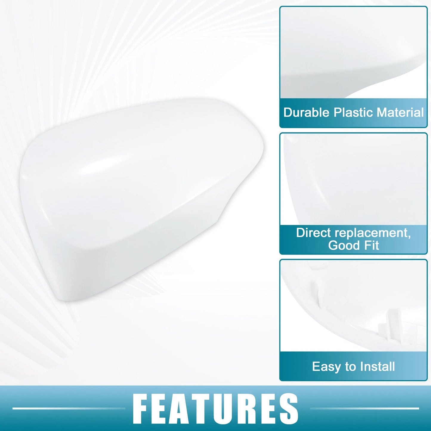 Left Rearview Mirror Cover for Toyota Prius C (2012-2018) White