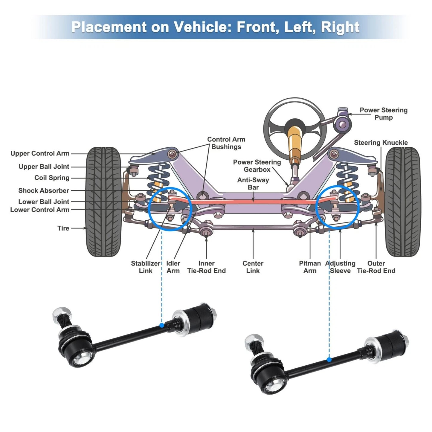 Front Sway Bar Links for Toyota Tundra, Sequoia (2001-2006)