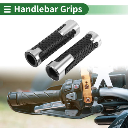 Hand Grips Cover 0.87x0.94 Universal Motorcycle Non Slip Silver