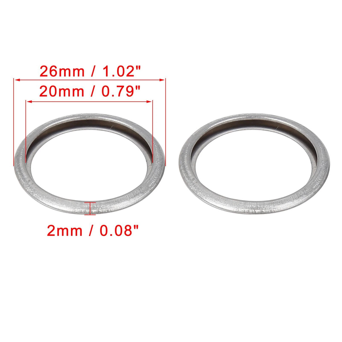 20 x M20 Silver Tone Oil Drain Plug Gaskets for Subaru