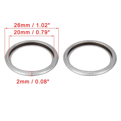 20 x M20 Silver Tone Oil Drain Plug Gaskets for Subaru