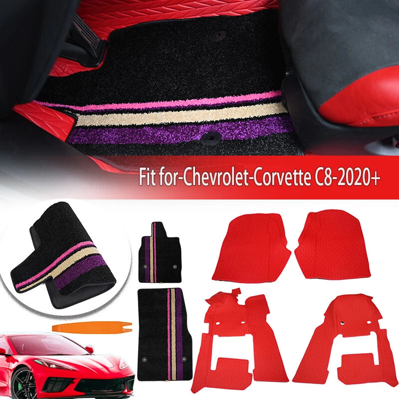 6 x Floor Mats for Corvette C8 2020-2024 Full Carpet Protector Accessories