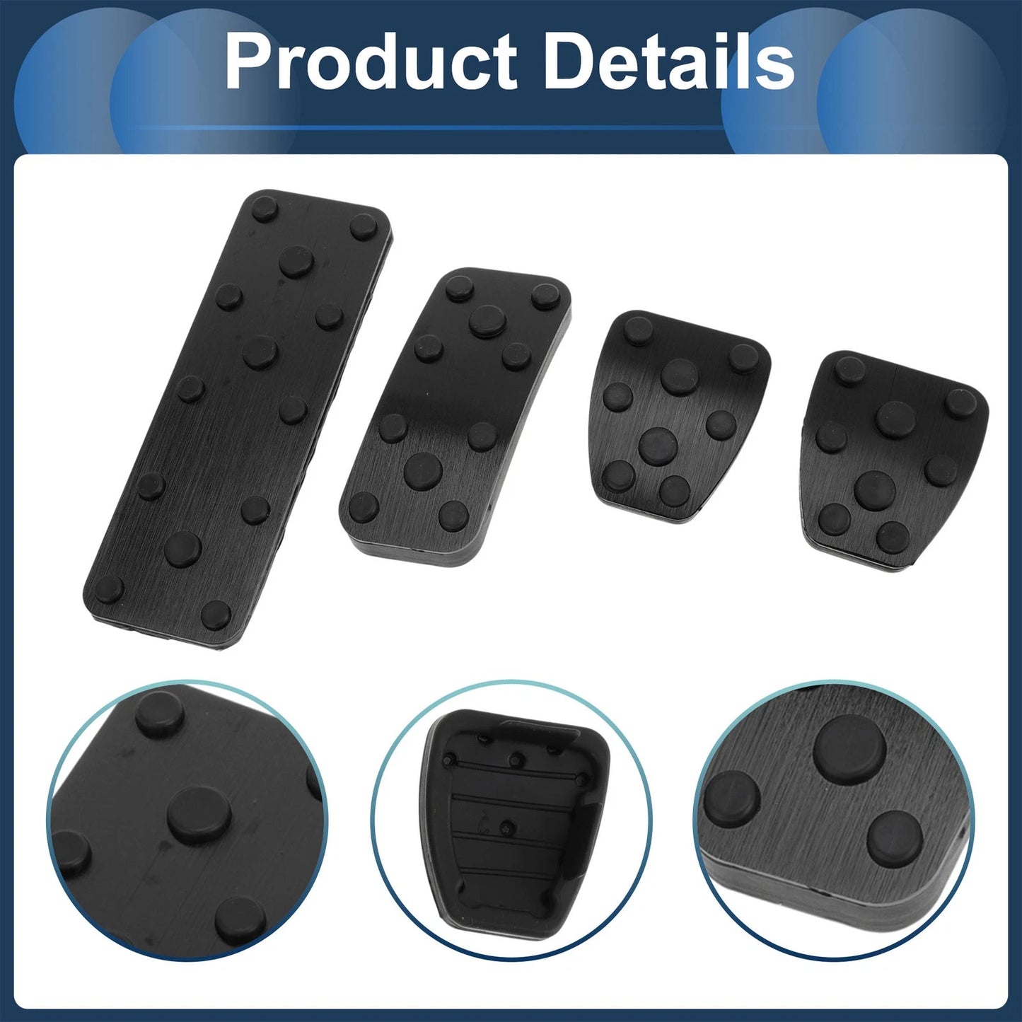 4 Pcs Foot Accelerator Pedal Covers for Subaru Forester (2006-2018) Black