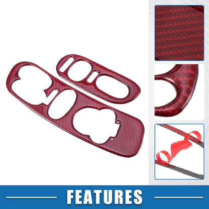 Window Lift Switch Covers for Chevy Corvette C5 Red (1998-2004) 2x