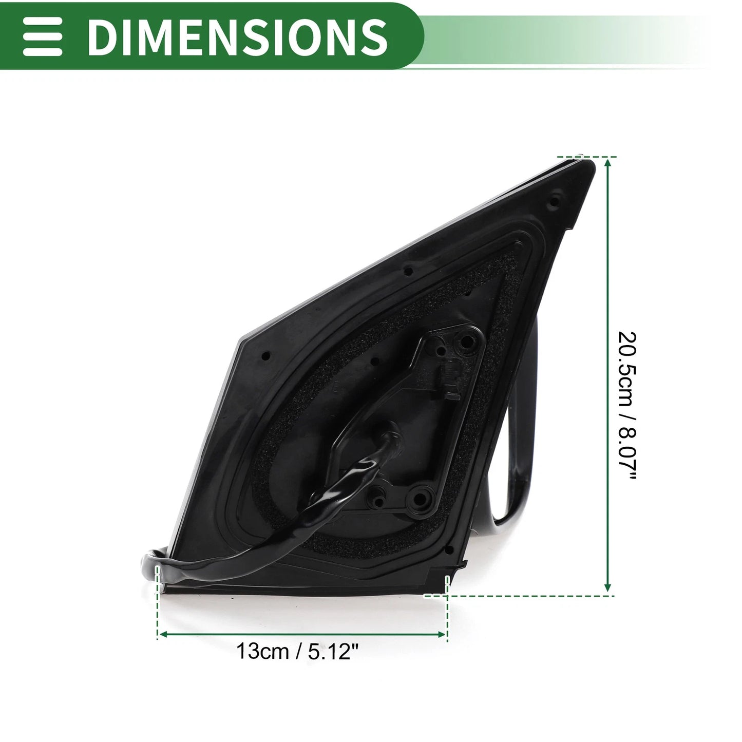 Right Side Door Mirror Gloss Black for Toyota Corolla (2009-2013)
