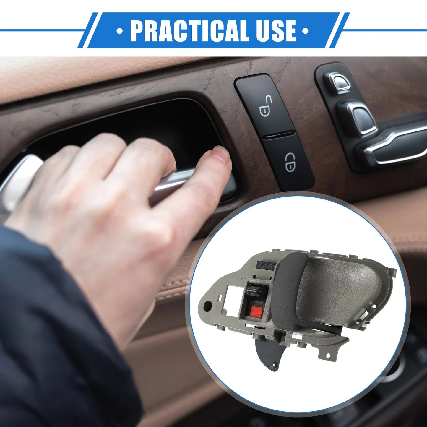 Interior Door Handle Right for Chevy Suburban C1500 Gray