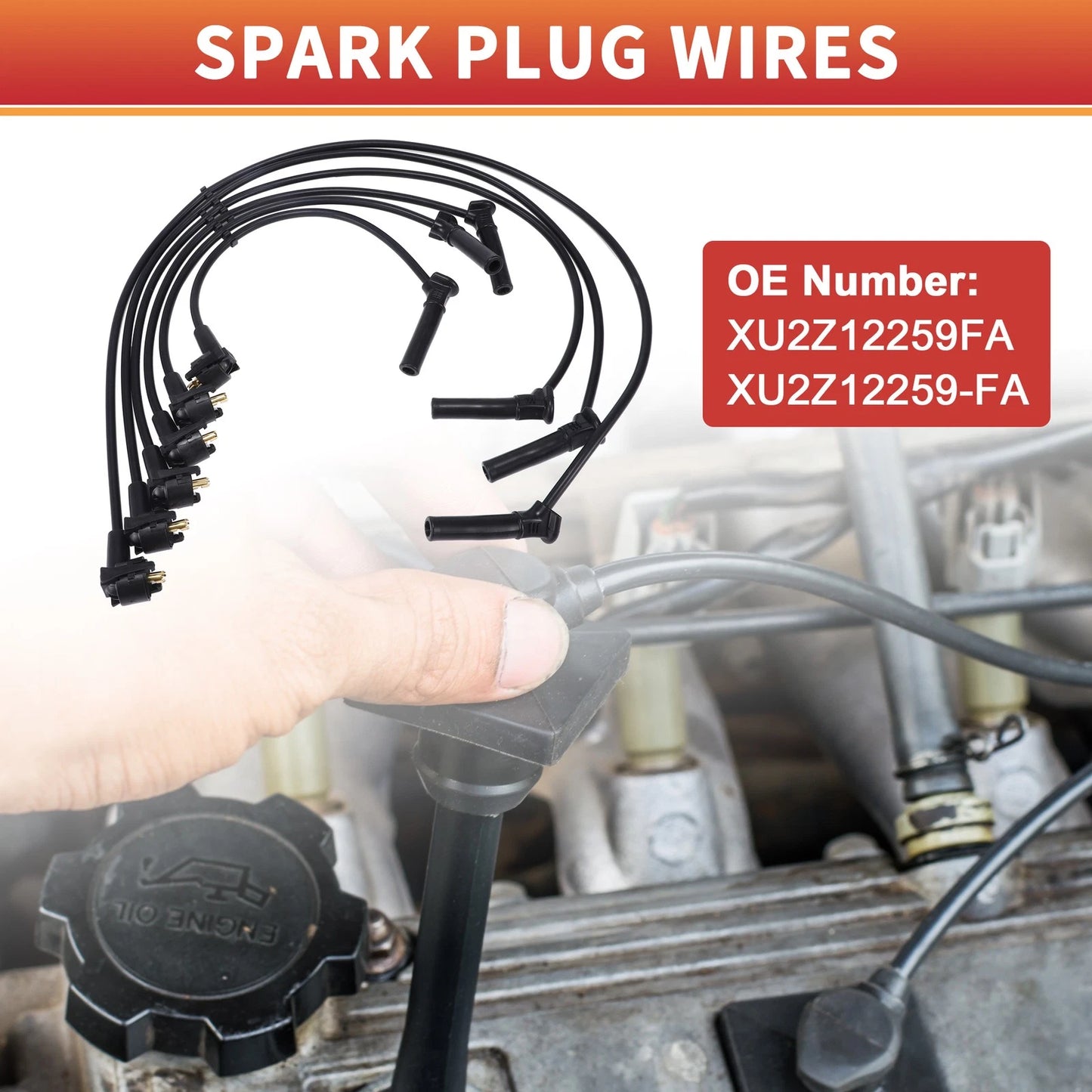 6 Pcs Spark Plug Wire Ignition Coil Cable for Ford Explorer (2002-2005)