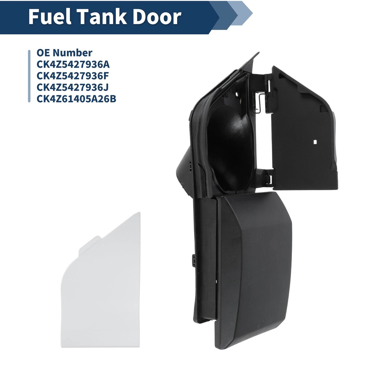 Fuel Tank Door with White Cover for Ford Transit Vans 150 250 350 HD (2015-2023)