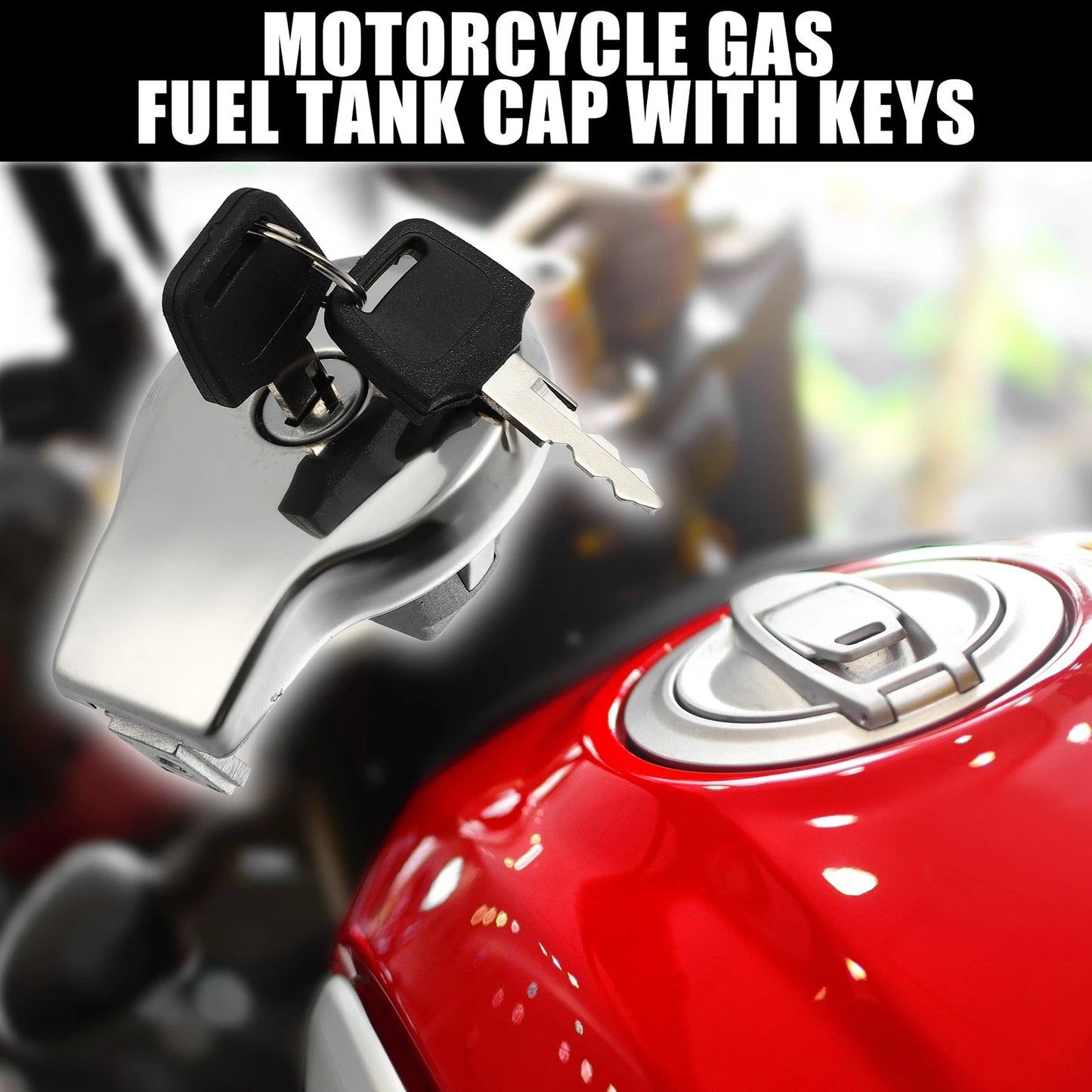 1 Set Motorcycle Gas Tank Cover Fuel Tank Cap with Keys for Yamaha SR125