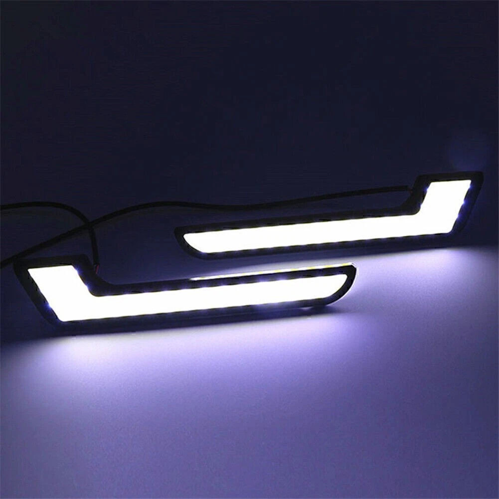 12V L Shape COB White LED Daytime Running Lights for Car (No Year Specified)