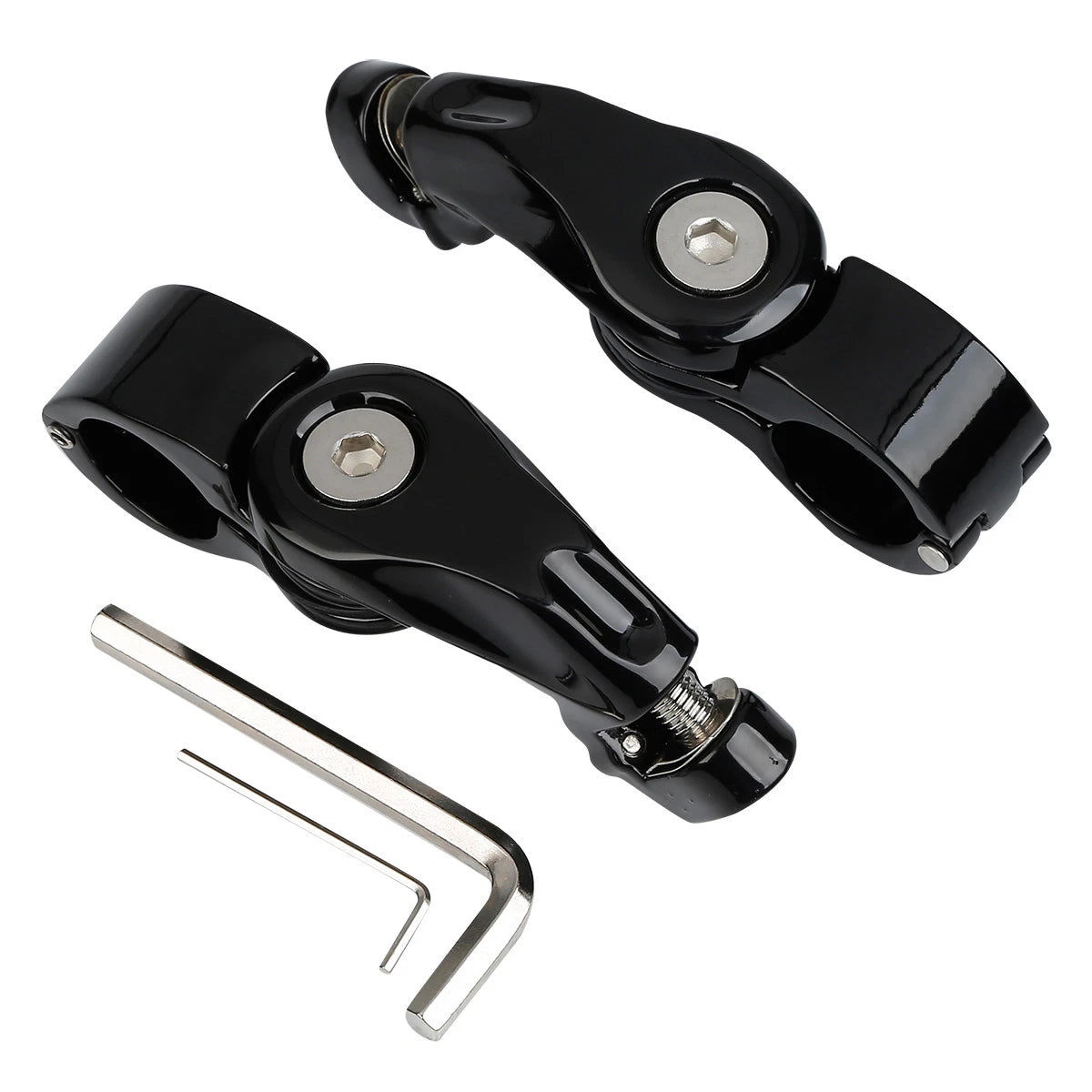 1-1/4" Black Short Angled Highway Engine Guard Foot Pegs for Harley