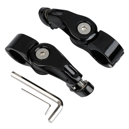 1-1/4" Black Short Angled Highway Engine Guard Foot Pegs for Harley