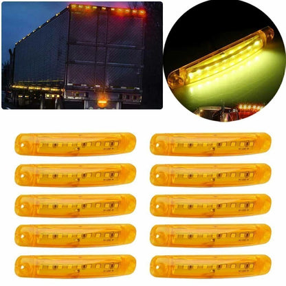 10 x Amber 9 LED Sealed Side Marker Clearance Lights for Car Truck Trailer