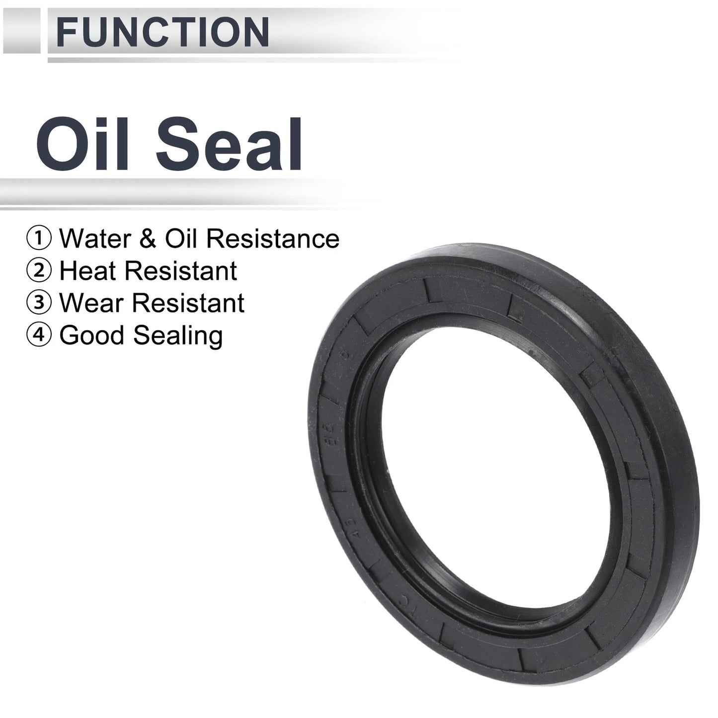 Oil Seal Rotary Shaft NBR Rubber 45x65x8mm Black 5 Pcs