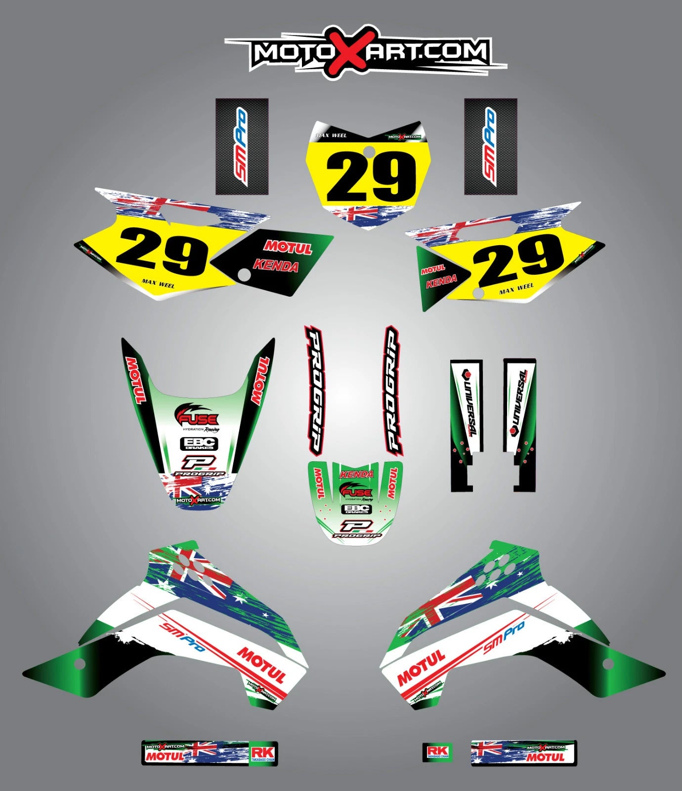 Custom Graphic Kit - AUSSIE PRIDE for Kawasaki KLX 140 (2008-2014)
