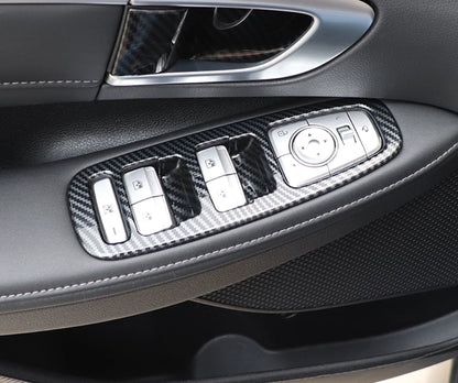 Carbon Fiber Window Lift Panel Cover Trim for Hyundai Sonata (2020-2023) 4x