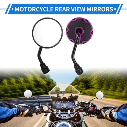 M10 2 x Rear View Mirrors Round Handlebar for Motorcycle