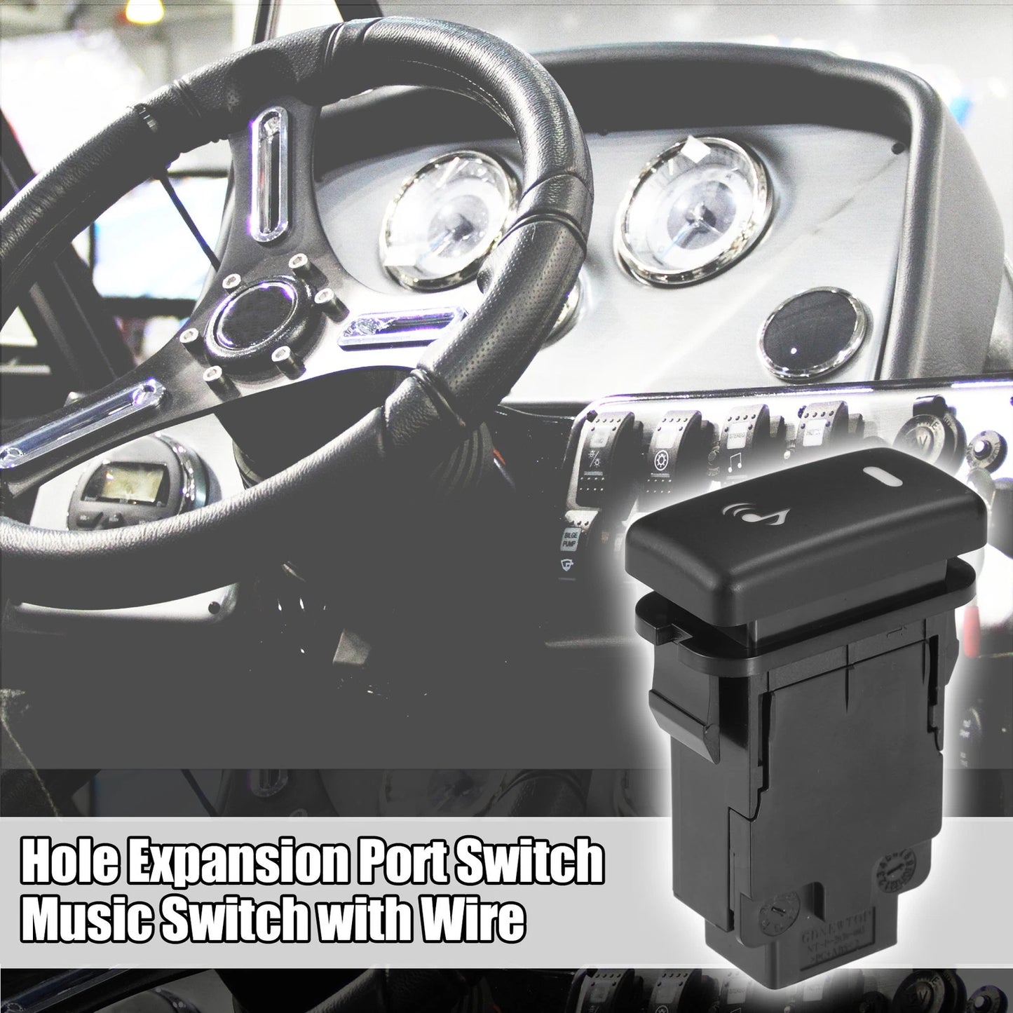 1x Hole Expansion Port Switch Music Switch with Wire for Toyota Alphard