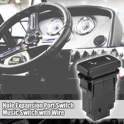 1x Hole Expansion Port Switch Music Switch with Wire for Toyota Alphard