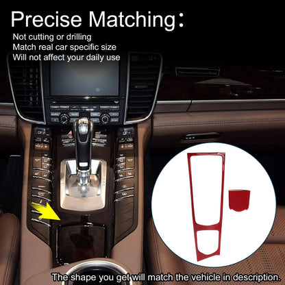 ABS Gear Shift Knob Cover Decal for Porsche Panamera (2010-2016) Red 1 Set