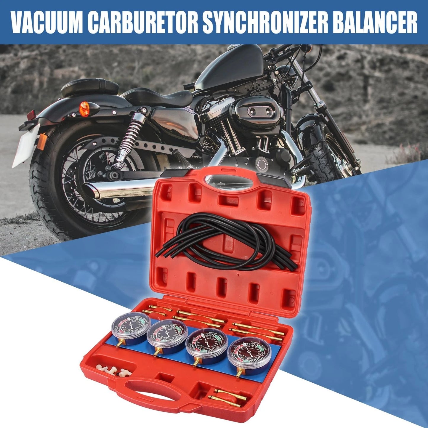 Vacuum Carburetor Synchronizer Balancer Gauge Set for Motorcycle