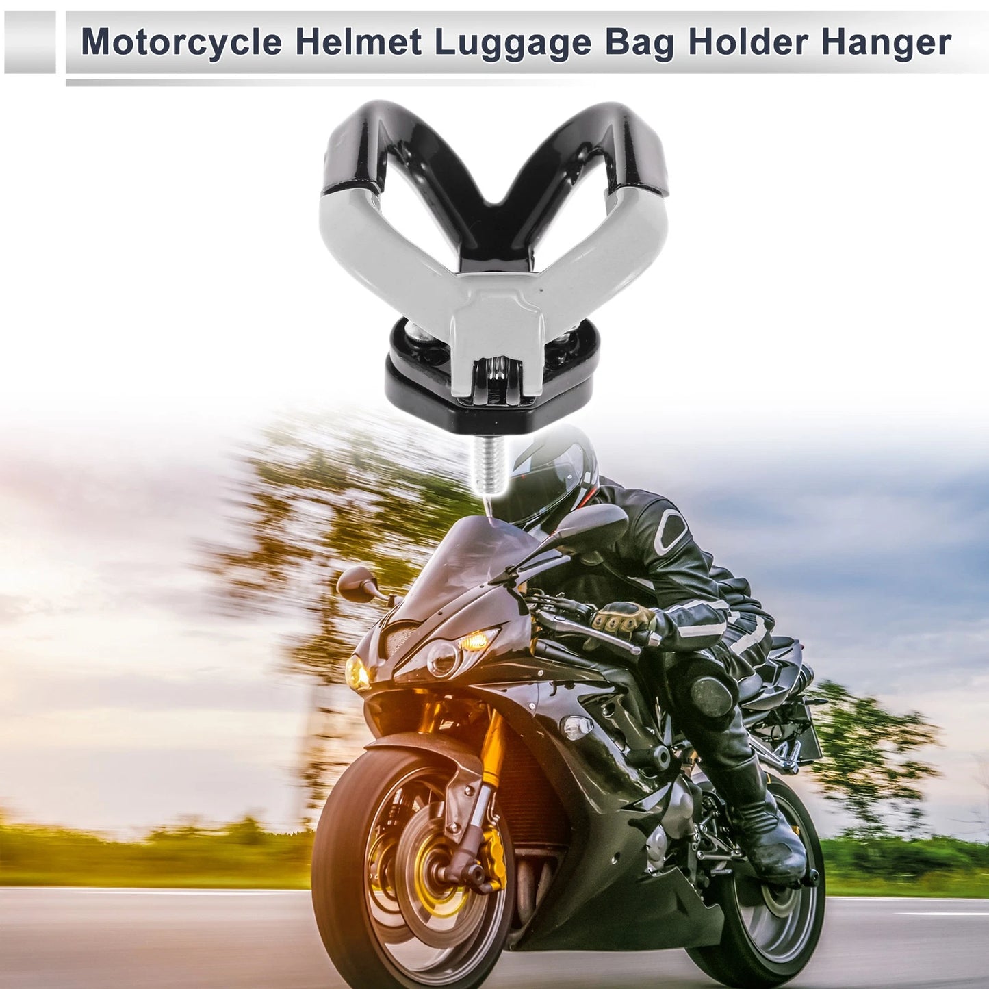 Butterfly-type Double Hooks Motorcycle Hanging Hook Black White for Make Model