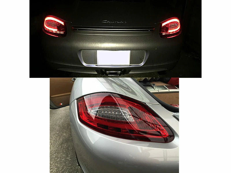 LED Tail Light Rear Lamp Red+Clear for Porsche 987 Boxster Cayman (2005-2008)