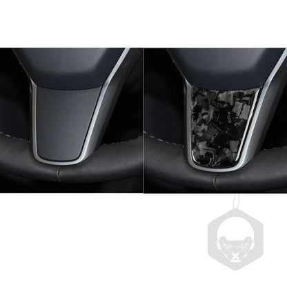Forged Carbon Fiber Steering Wheel Lower Trim for Tesla Model 3/Y