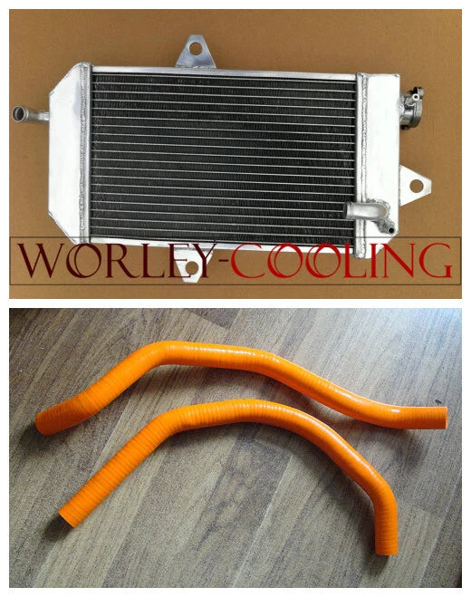 3-Row Aluminum Radiator + Orange Hose for Yamaha Banshee YFZ350 (1987-2007)
