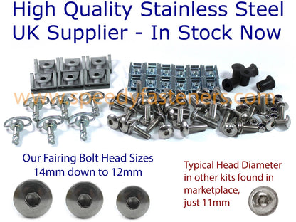 2 x Dzus fasteners for fairing & windshield for Aprilia Mille RSV 1000 (1998–99)